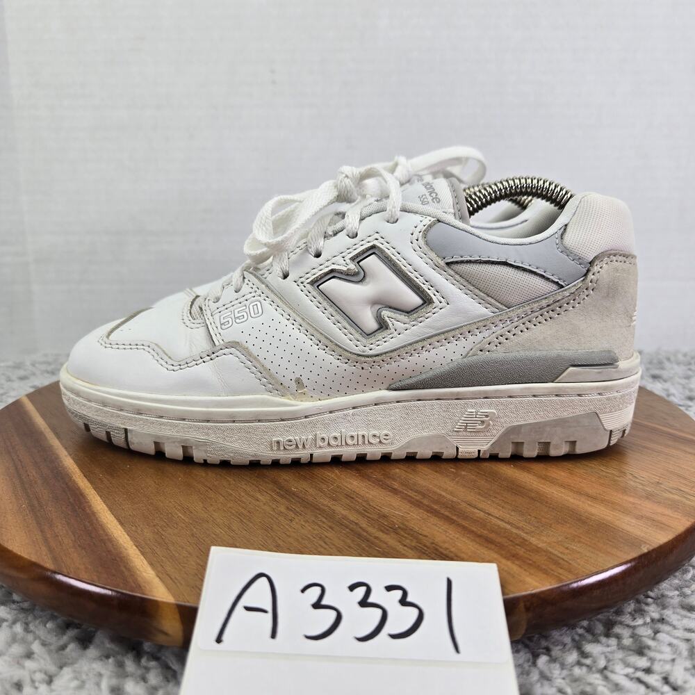 New Balance Womens 6.5B 550 White Rain Cloud Leather Casual Lifestyle Sneaker